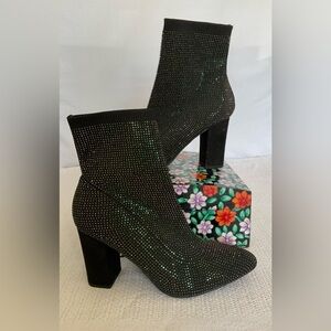 Wild Pair Black Sparkly Heeled Boots